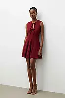 Женское модное стильное простое платье с юбкой на завязках и открытой талией из ткани мини