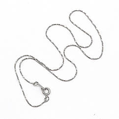 Ланцюг Латунний Тонкий для Намист, Готова Основа із Застібкою, Платина, 42см, Товщина 0.5мм, 1 шт
