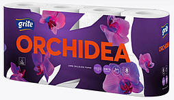 Папір туалетний Grite Orchidea Gold, 3 сл 145 відр., 8 рул/уп