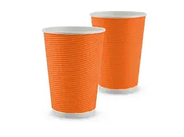 Стакан гофрований 270 мл (помаранчевий), КР-80, 25 шт