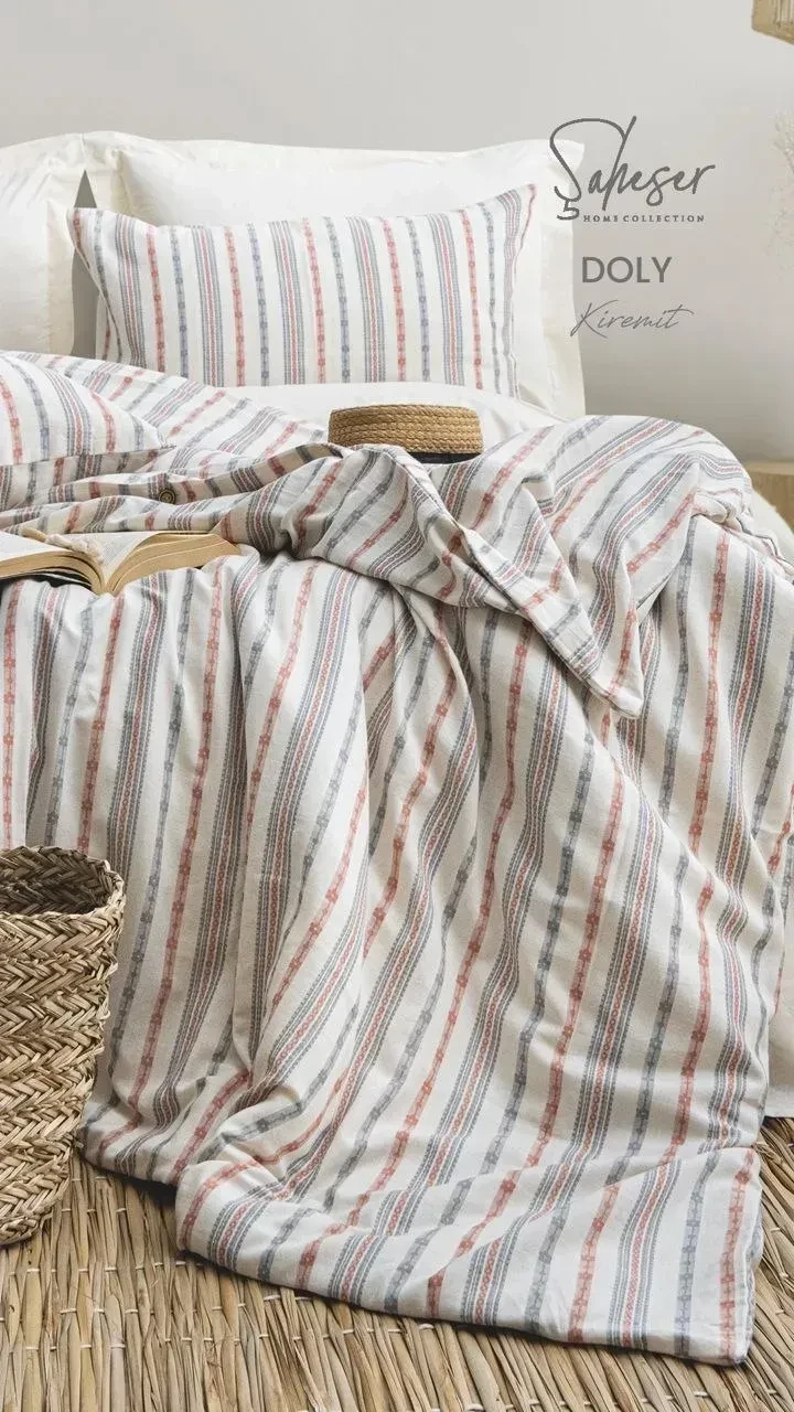 Двоспальний Євро комплект Saheser Doly Kiremit Ранфорс, фото 1