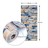 Самоклеючі шпалери 2800х500х1,5мм Синьо-жовта катиринославська цегла (D) SW-00001785, фото 8