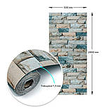 Самоклеючі шпалери 2800х500х1,5мм Бірюзова катеринославська цегла (D) SW-00001943, фото 8