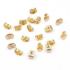 Заглушки Нержавіюча Сталь, Золото, 6x4.5x3.5мм, Отвір 1мм, 20 шт