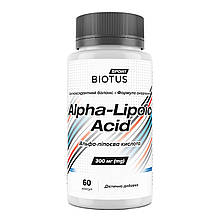 Альфа-ліпоєва кислота, Alpha Lipoic Acid, Biotus, 60 капсул