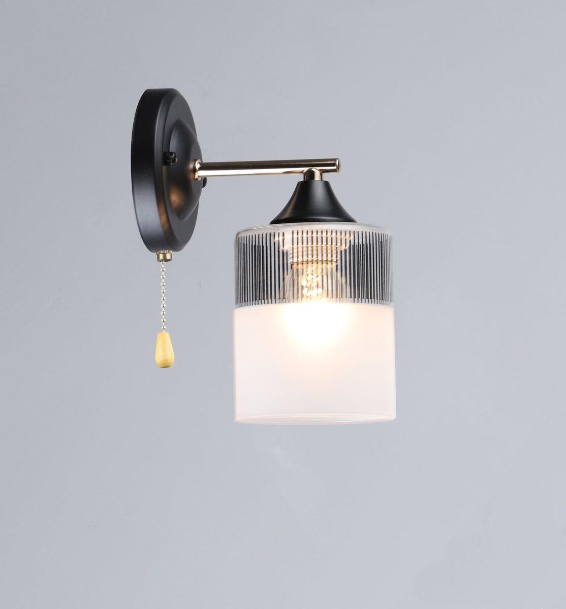 Бра з одним плафоном A4409/1W (Чорний+Золото)