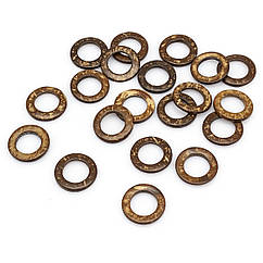 Конектор Кільце Кокос, Коричневий, 20~23x2~5мм, 20 шт
