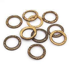 Конектор Кільце Кокос, Коричневий, 38x2.4~2.5мм, Внутрішній Діаметр 27.2~27.3мм, 10 шт