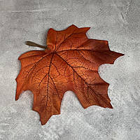 Кленовий лист із хвостиком (декоративний), розмір 7,5*9 см, колір оранжевий, арт 012420, 1 шт., Помаранчевий