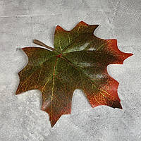 Кленовий лист с хвостиком (декоративний), розмір 7,5*9 см, цвет-оливковий, арт 019005, 1 шт, оливковий