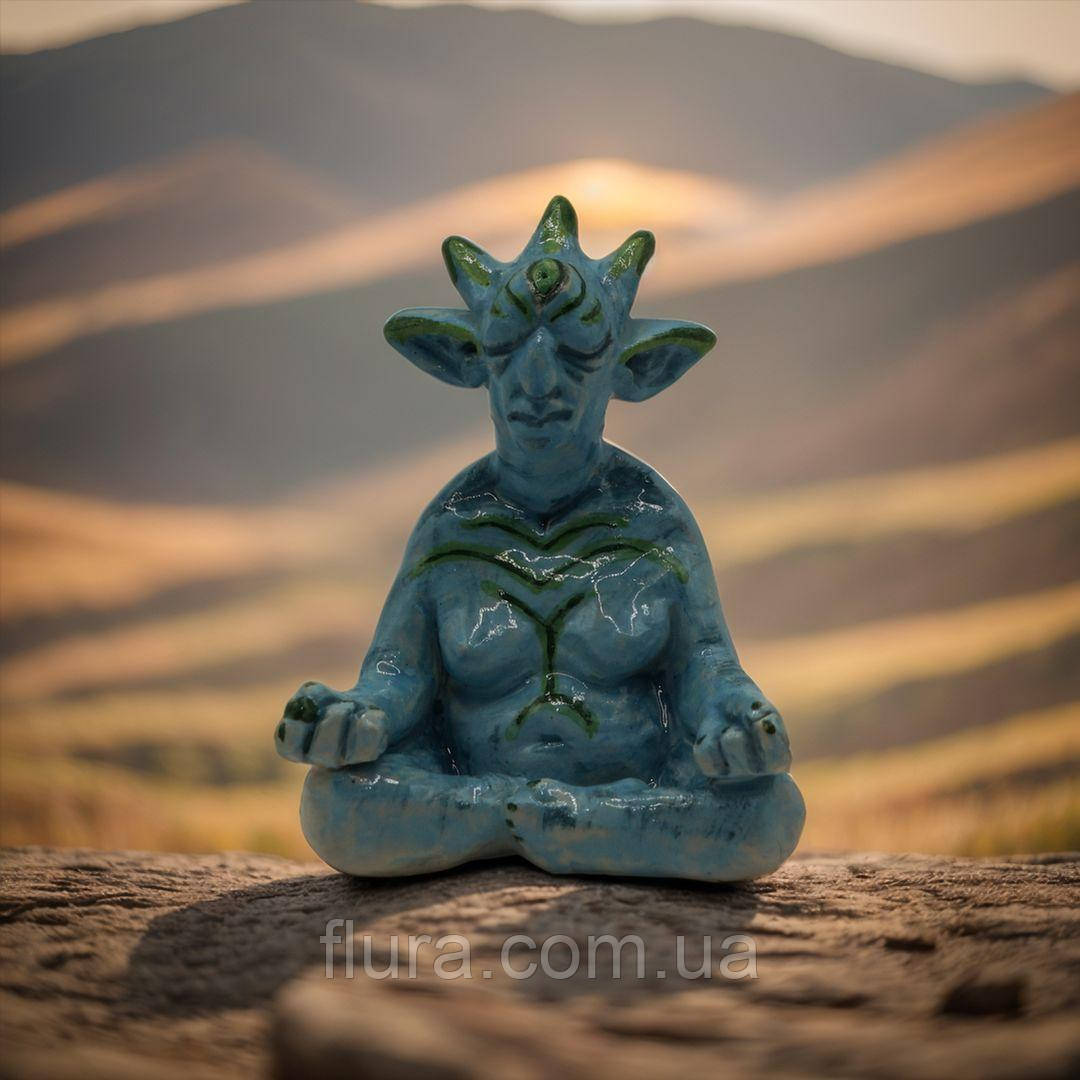 Оригінальна статуетка-оберіг для дому керамічна / Фігурка-талісман ручної роботи з кераміки