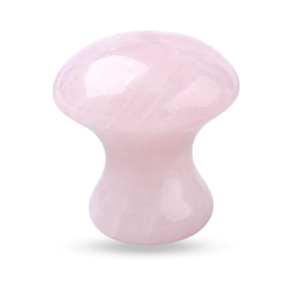Масажер для обличчя Грибок, Натуральний Рожевий Кварц, 36~41.5x27~38мм, 1 шт., фото 1