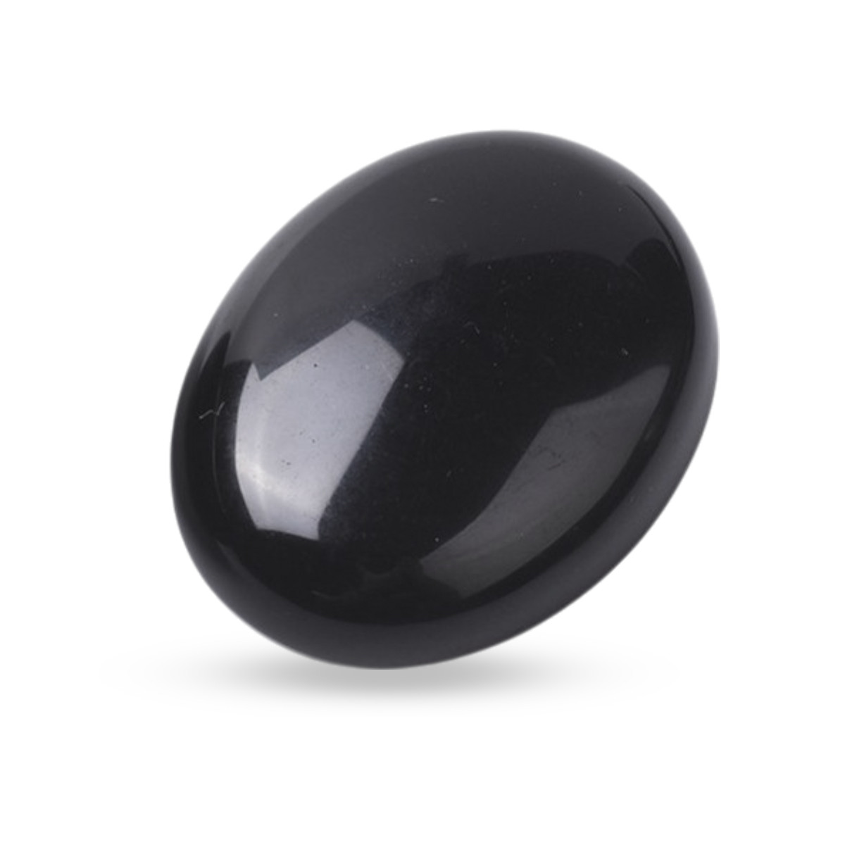 Масажер з Натурального Обсидіану, Овал, Чорний, 40x30x9мм, 1 шт, фото 1