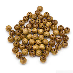 Намистини Дерев'яні Круглі Незабарвлені, 14мм, отвір 4мм, близько 60шт/50г