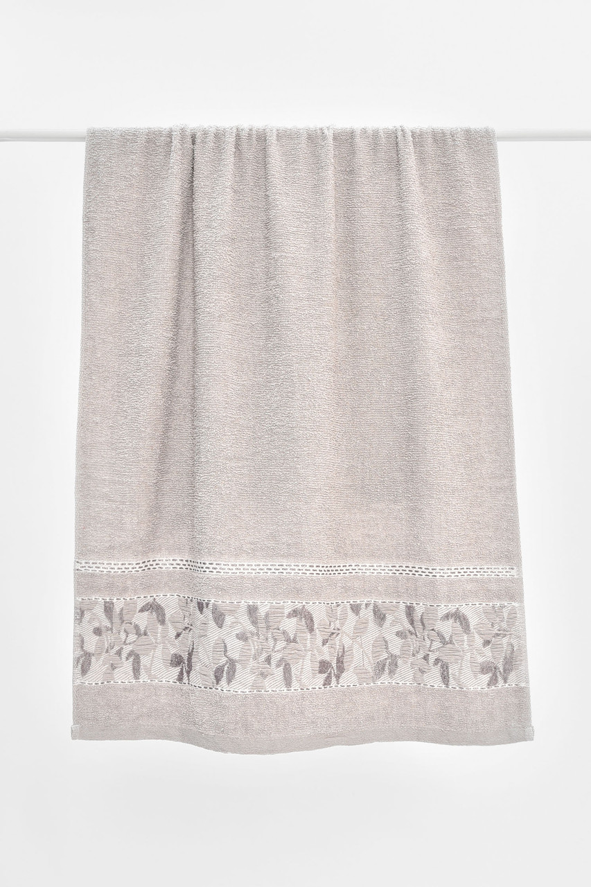 Рушник банний махровий світло-сірого кольору 205517P, фото 1