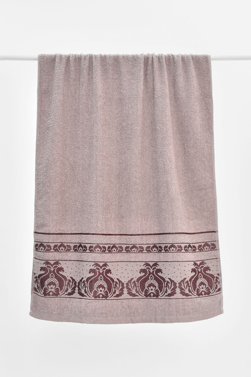 Рушник банний махровий сірого кольору 205466T Безкоштовна доставка, фото 1