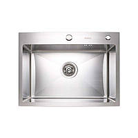Кухонна мийка Platinum Handmade 600х450х220 (товщина 3,0/1,5 мм + дозатор в комплекті)