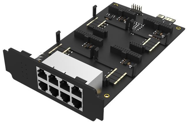 Плата Yeastar EX08 – на 4 внутрішні слоти під модулі, 8 портів RJ11 на зовнішній панелі, фото 1