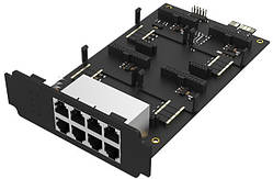 Плата Yeastar EX08 – на 4 внутрішні слоти під модулі, 8 портів RJ11 на зовнішній панелі