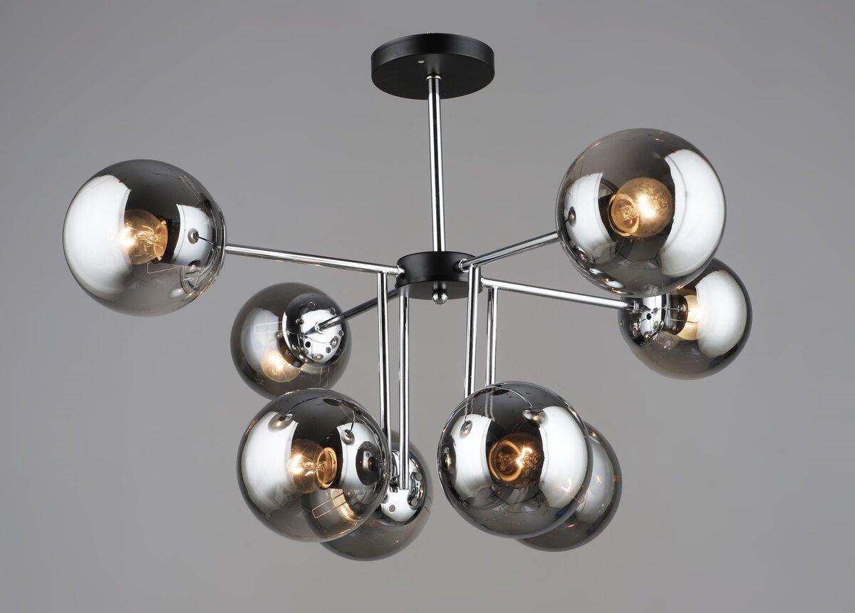 Люстра K2307/8 Чорний + Хром, фото 1