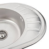 Кухонна мийка з нержавіючої сталі Platinum ДЕКОР 5745 (0,8/180 мм), фото 3