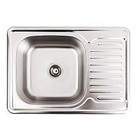 Кухонна мийка з нержавіючої сталі Platinum 7050 ДЕКОР (0,8/180 мм)