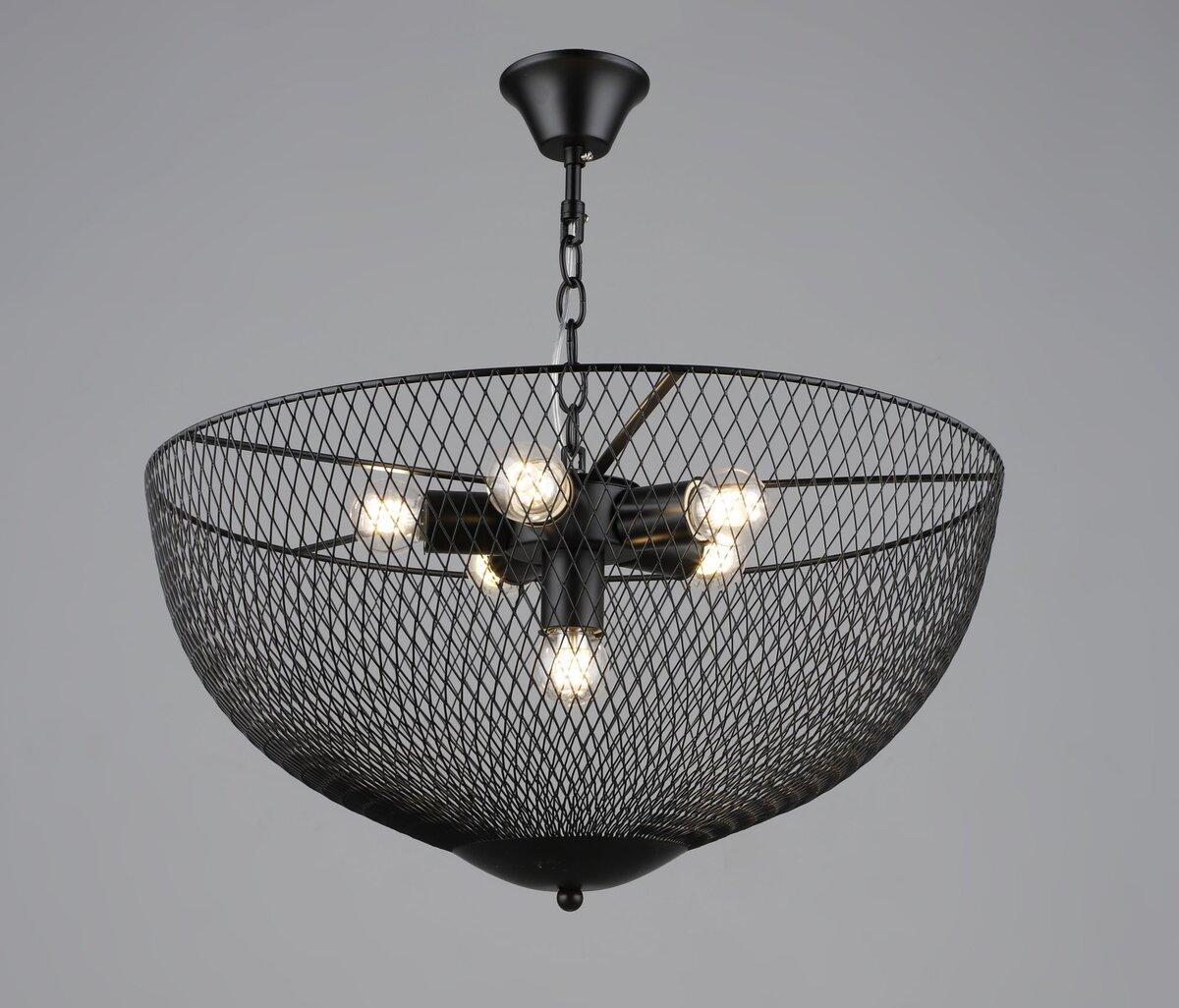 Люстра підвісна в стилі лофт металева Sirius B S2474/6 BK чорна, фото 1