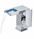 Змішувач для раковини світлодіодний VALESO NSB016 хром, фото 3