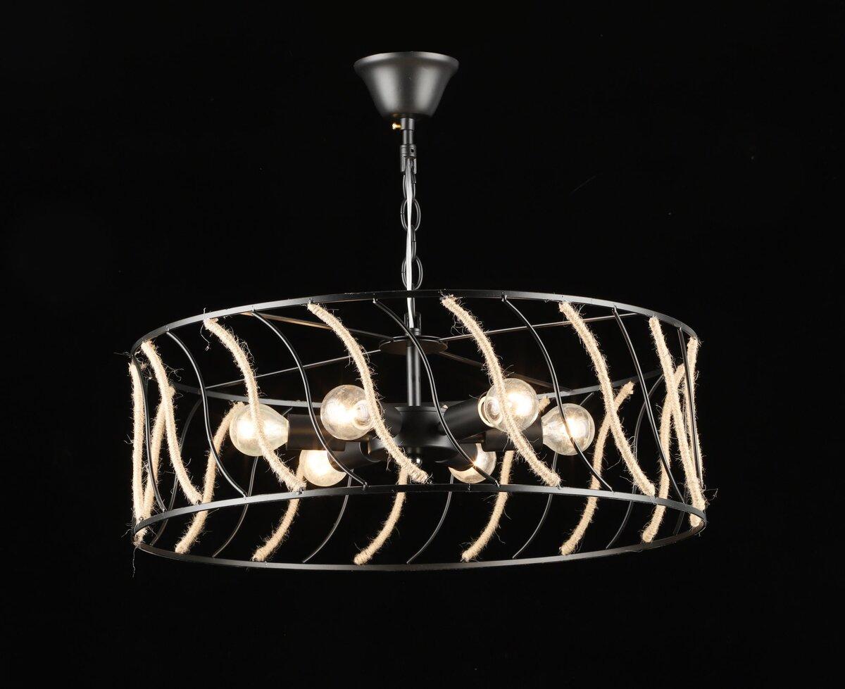 Люстра підвісна в стилі лофт E2721/6, Чорний, фото 1