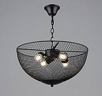 Люстра підвісна в стилі лофт металева Sirius B S2474/4 BK чорна