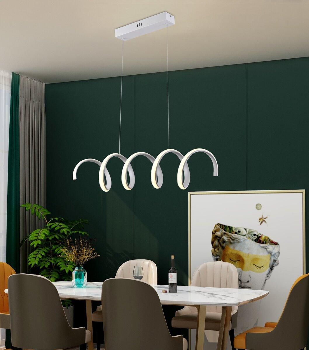 Люстра підвісна світлодіодна Sirius LCD3055 WT біла, фото 1