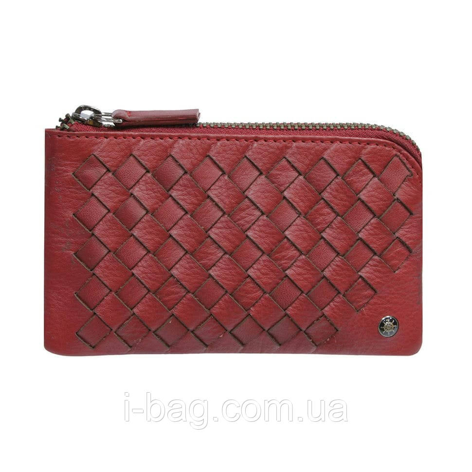 Ключниця шкіряна Timone intrecciato 12002 rosso червоний, фото 1