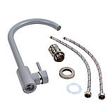 Змішувач кухонний VALESO 56 B NESP (3008 А) сірий металік, фото 2