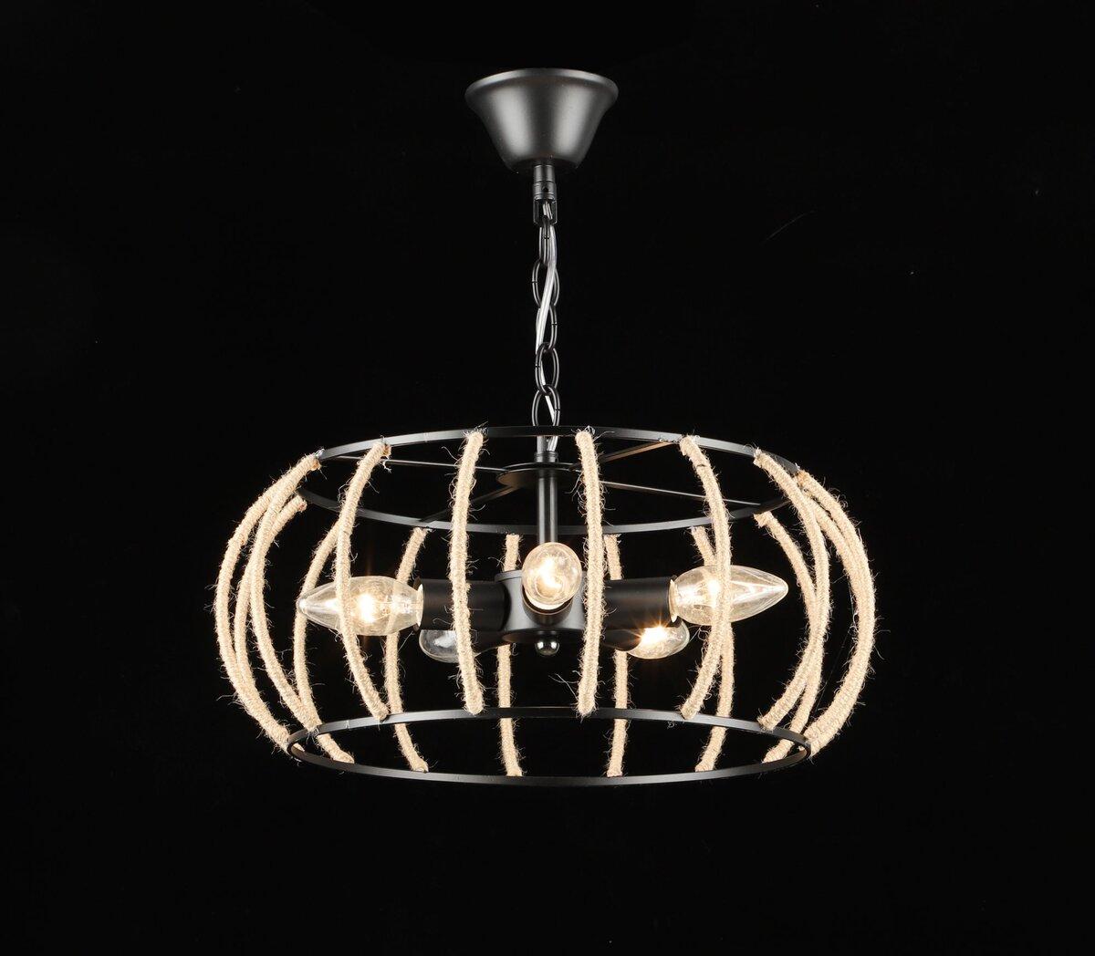 Люстра підвісна в стилі лофт E2722/5, Чорний, фото 1