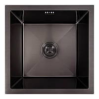 Кухонна мийка PVD чорна СМ 44*44 VALESO Handmade (монтаж під стільницю)