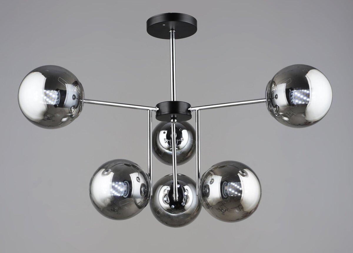 Люстра K2307/6 Чорний + Хром, фото 1