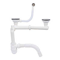 Сифон подвійний для гранітних мийок з переливом VALESO (арт. 840)