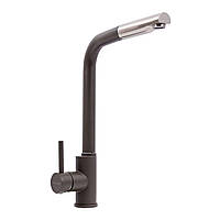 Q411B змішувач кухонний VALESO ТЕМНА СКЕЛЯ (з висувною лійкою)