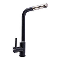Q411B змішувач кухонний VALESO ЧОРНИЙ МЕТАЛІК (з висувною лійкою)