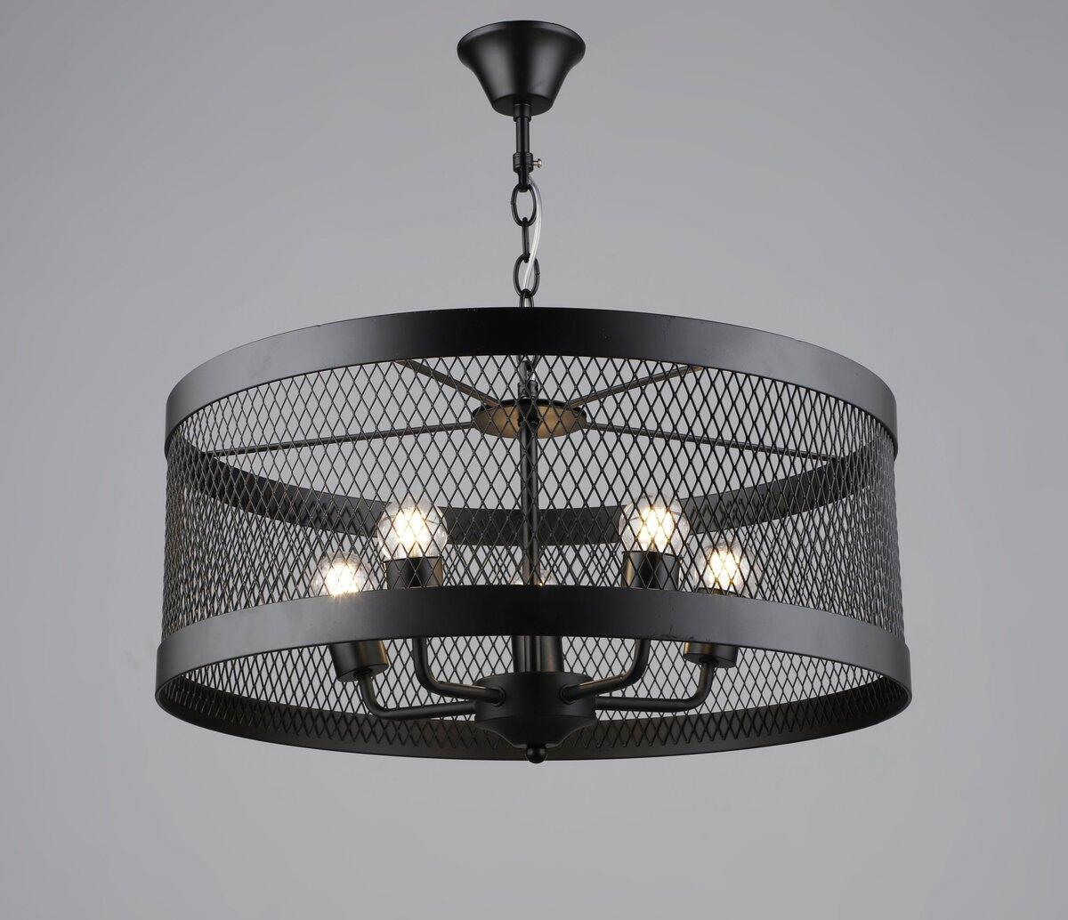 Люстра підвісна в стилі лофт металева Sirius B S2459/5 BK чорна, фото 1