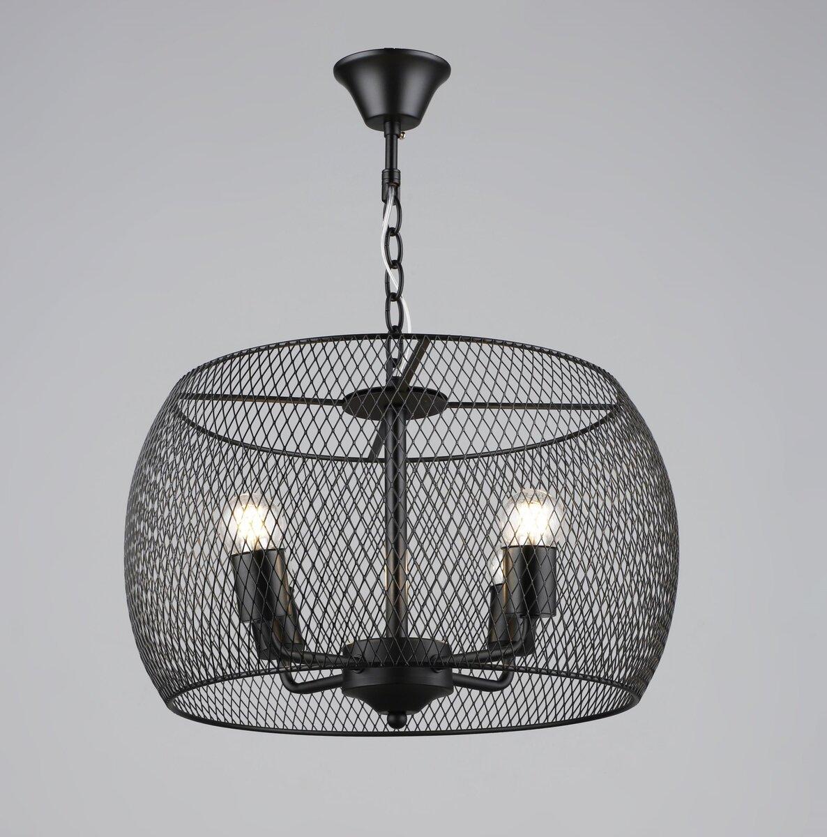 Люстра підвісна в стилі лофт металева Sirius B S2460/4 BK чорна, фото 1