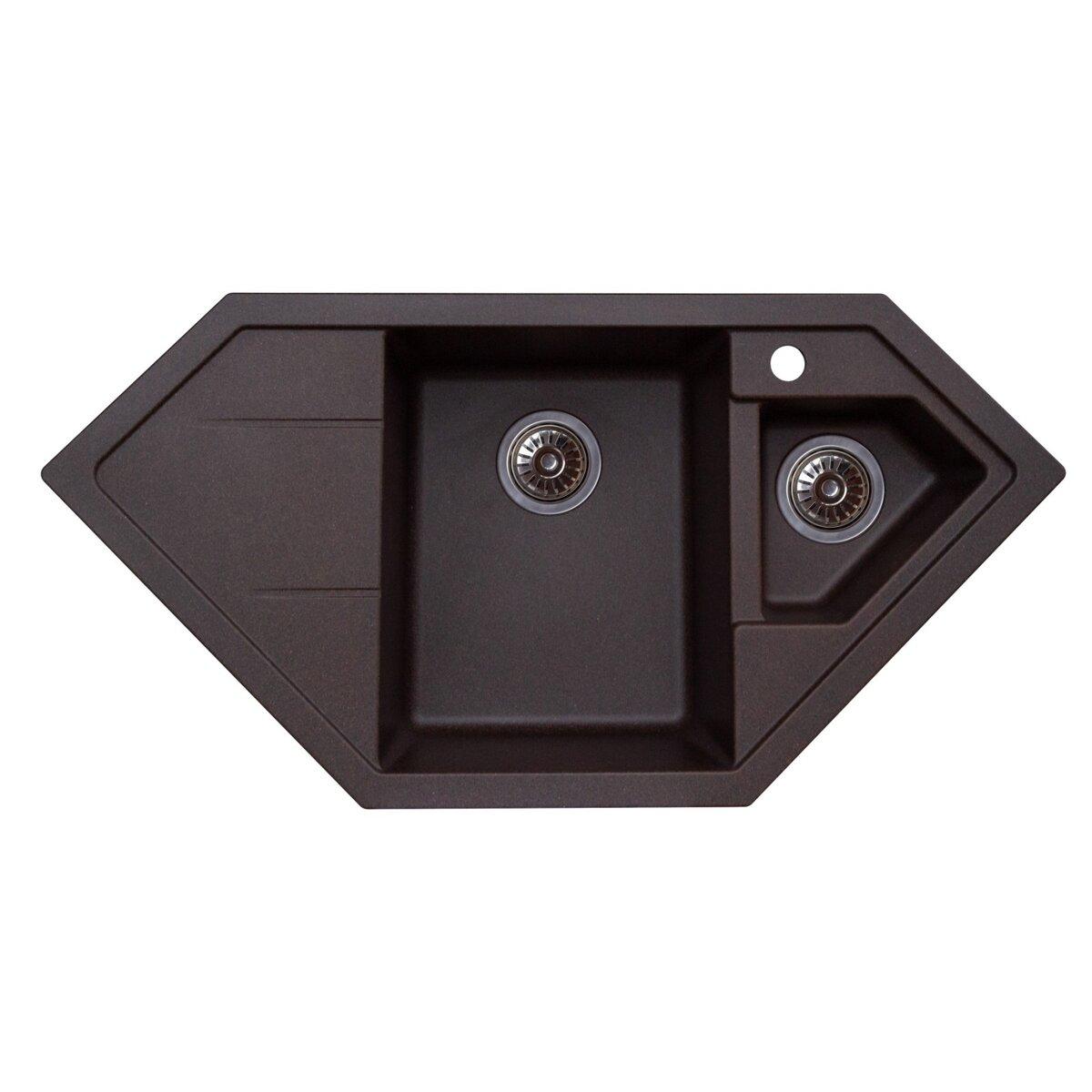 Гранітна мийка для кухні Platinum 9950 PANDORA матова Мокко, фото 1