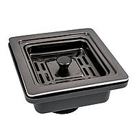 Верхня квадратна частина сифону під мийку Handmade (PVD чорна)