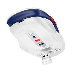 Комп'ютерна миша Hoco GM40 Dixon RGB dual-mode wireless mouse(rechargeable version) White, фото 3