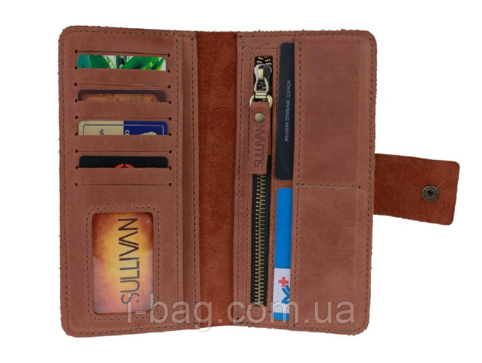 Гаманець жіночий великий шкіряний SULLIVAN 80279(10) світло-коричневий, фото 1