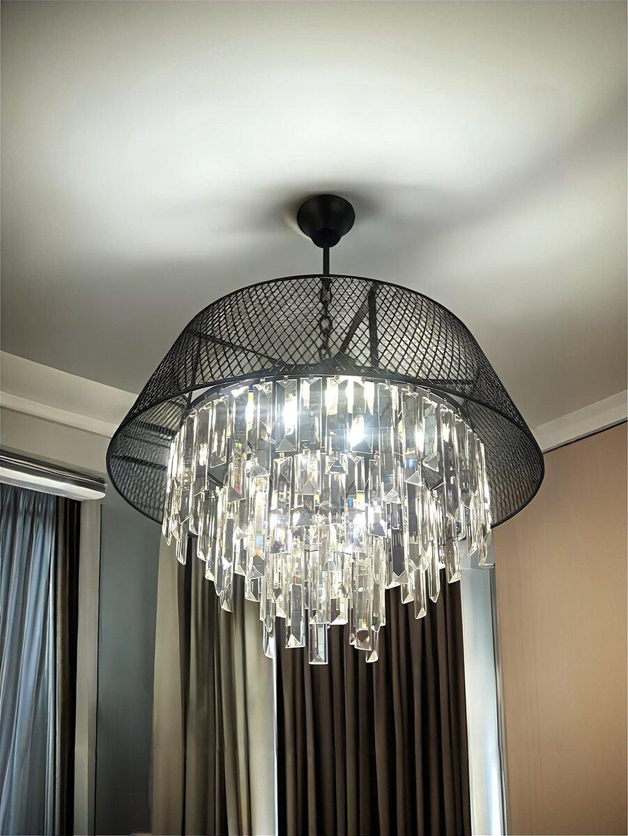 Люстра кришталева підвісна в стилі лофт Sirius B S2452/6 BK, фото 1