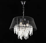 Люстра кришталева підвісна в стилі лофт Sirius B S2452/4 BK, фото 2