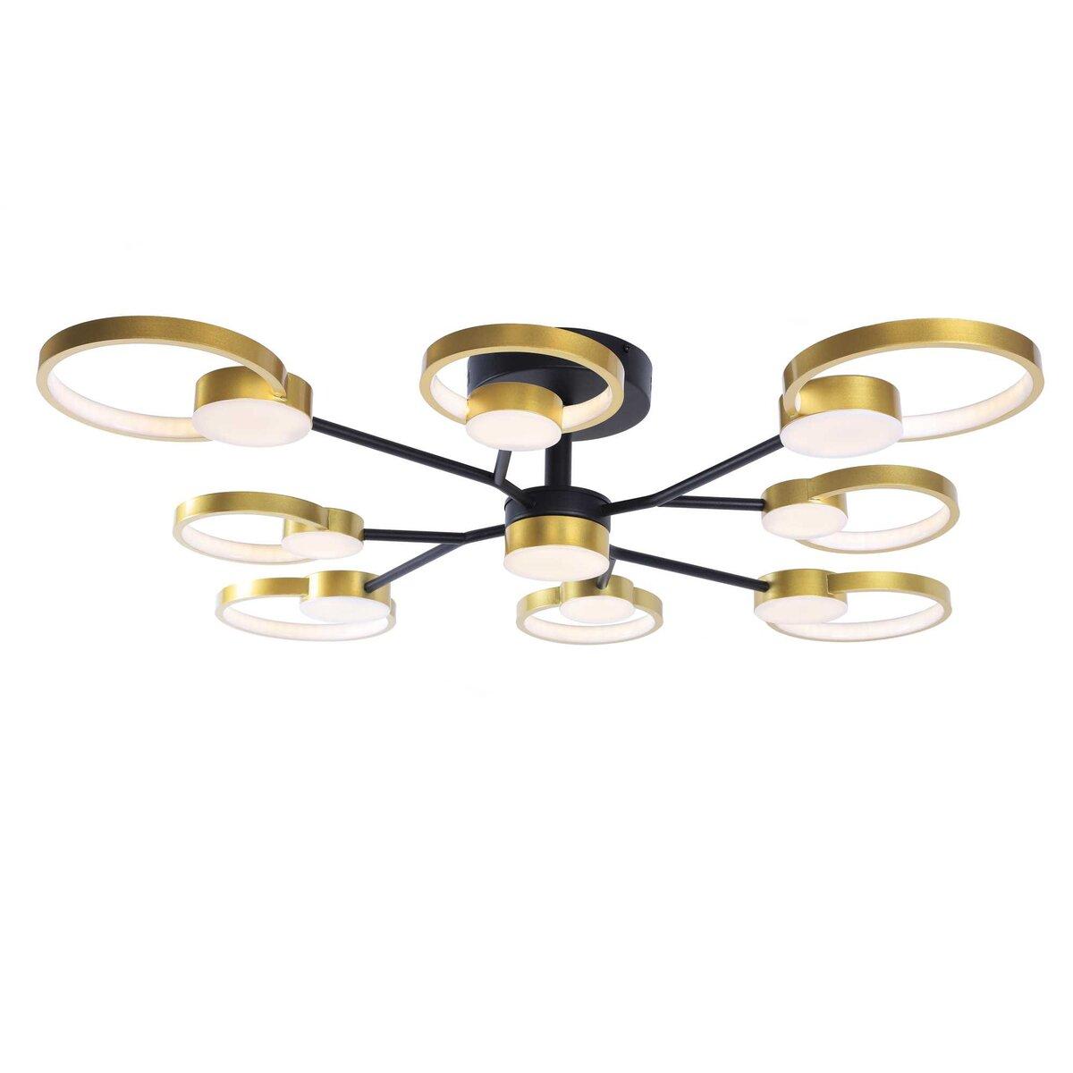 Люстра світлодіодна акрилова Sirius Ш 1313/9 Black+Gold, фото 1