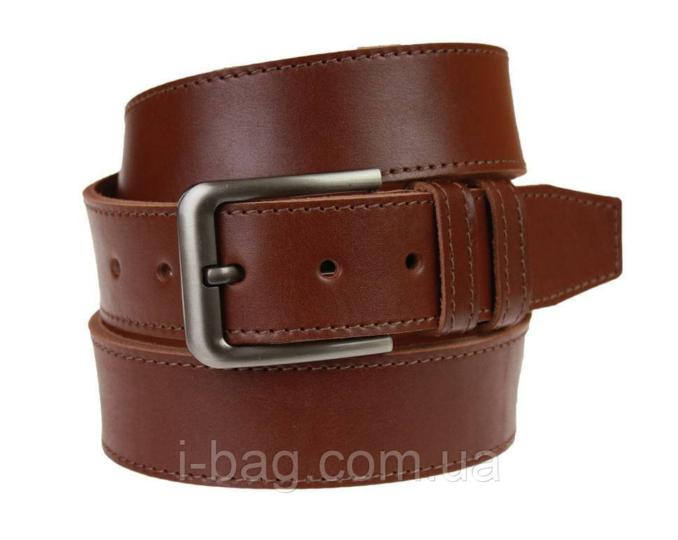 Ремінь чоловічий шкіряний джинсовий одна строчка SULLIVAN 112-96 (8.5) 115-150 см світло-коричневий, фото 1