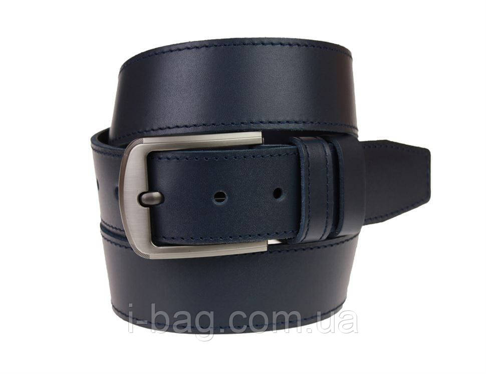 Ремінь чоловічий шкіряний джинсовий одна строчка SULLIVAN RMK-74 (7.5) 115-150 см синій, фото 1